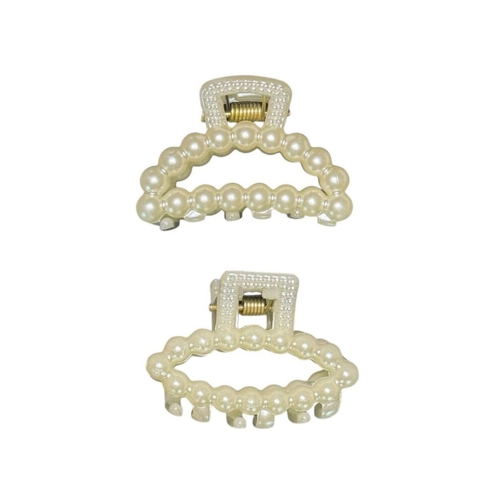 MINI FAUX PEARL CLAW CLIP DUOS (OVAL PACK)